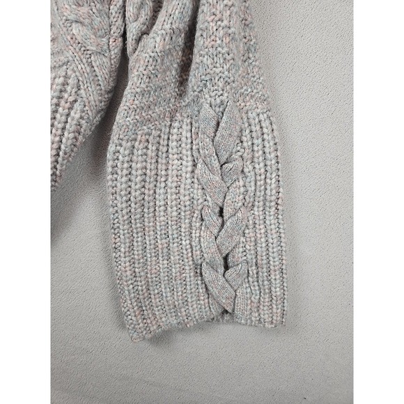 Express Women's Knit Multi Colored Turtleneck Fisherman XL Cottagecore Sweater - Picture 10 of 11